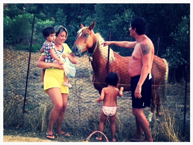 cavallo con bambini in sardegna